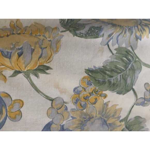 Vintage April Cornell Tablecloth Sunflower Yellow Blue Floral Cotton 48" X 49" - Picture 6 of 16